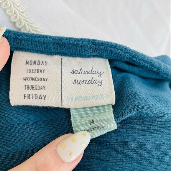 Saturday Sunday Shawna Hacci Velour Dolman Sleeve Sweater Blue Viscose Ribbed M - Picture 7 of 12